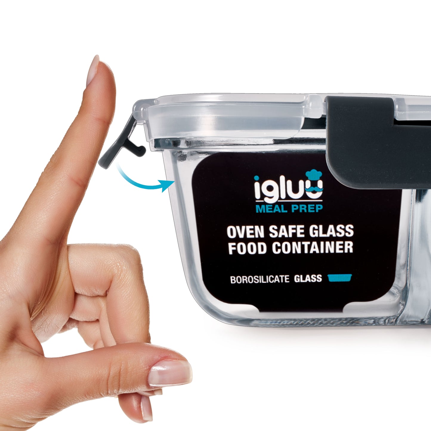 Glass Containers with Snap Lock Lids 1050ml
