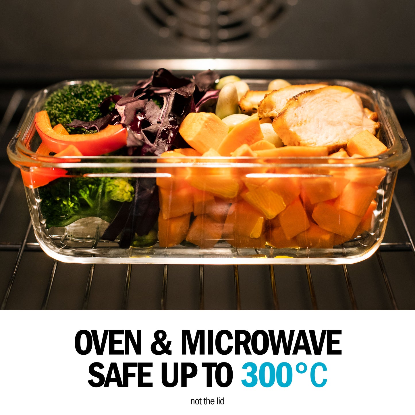 Glass Containers with Snap Lock Lids 1050ml